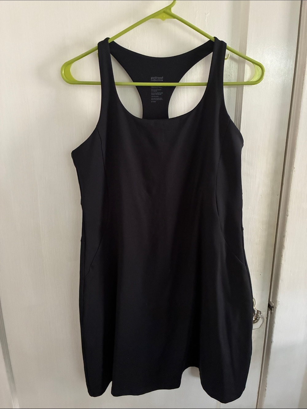 girlfriend collective Black Racerback Tank Dress - Sleek Black